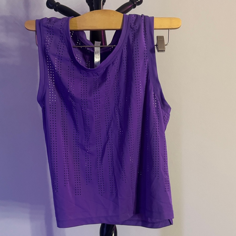 Purple Sleeveless Women's Athletic Muscle Shirt Top